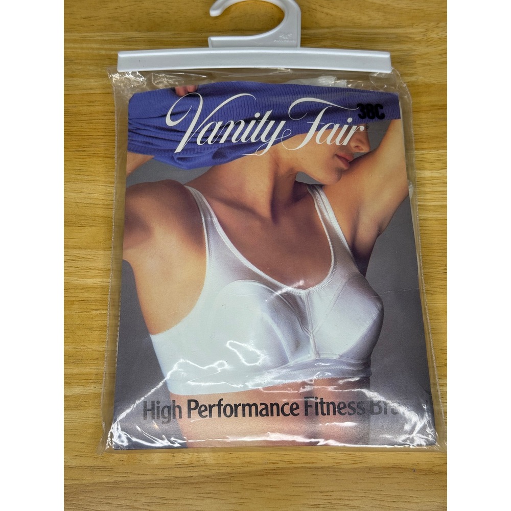Vintage Vanity Fair High Performance Fitness Bra White 38C Made in USA VF83030